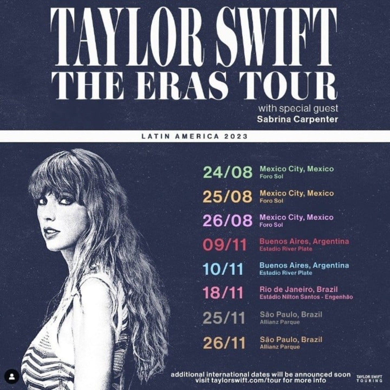 taylor fan dinero concierto