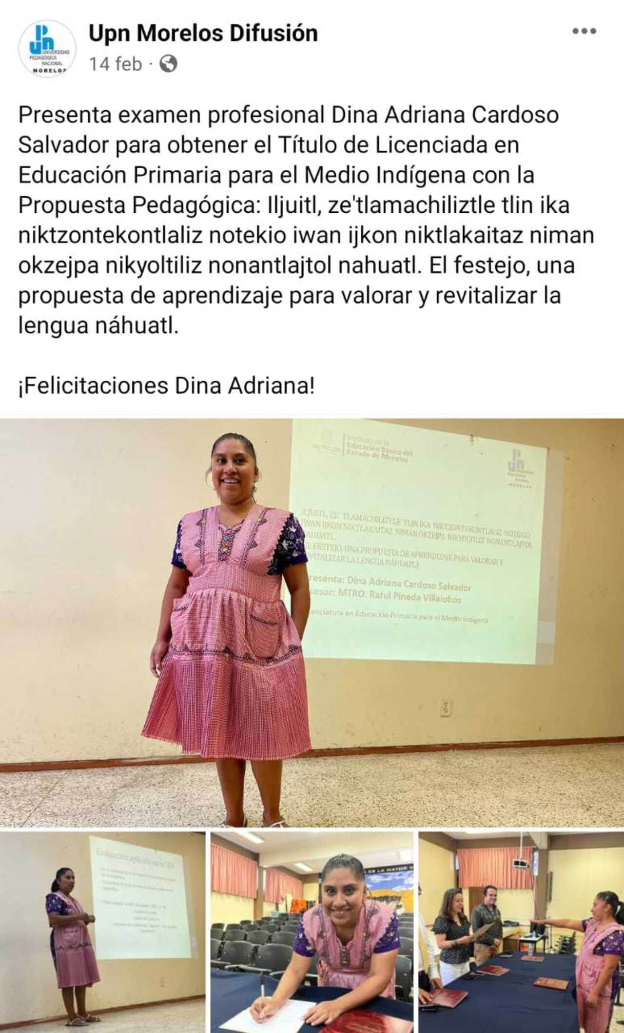 Mujer se graduó de licenciatura con tesis escrita en náhuatl