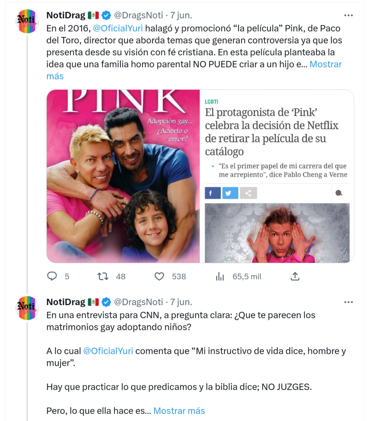 comunidad explota Pati Chapoy Yuri