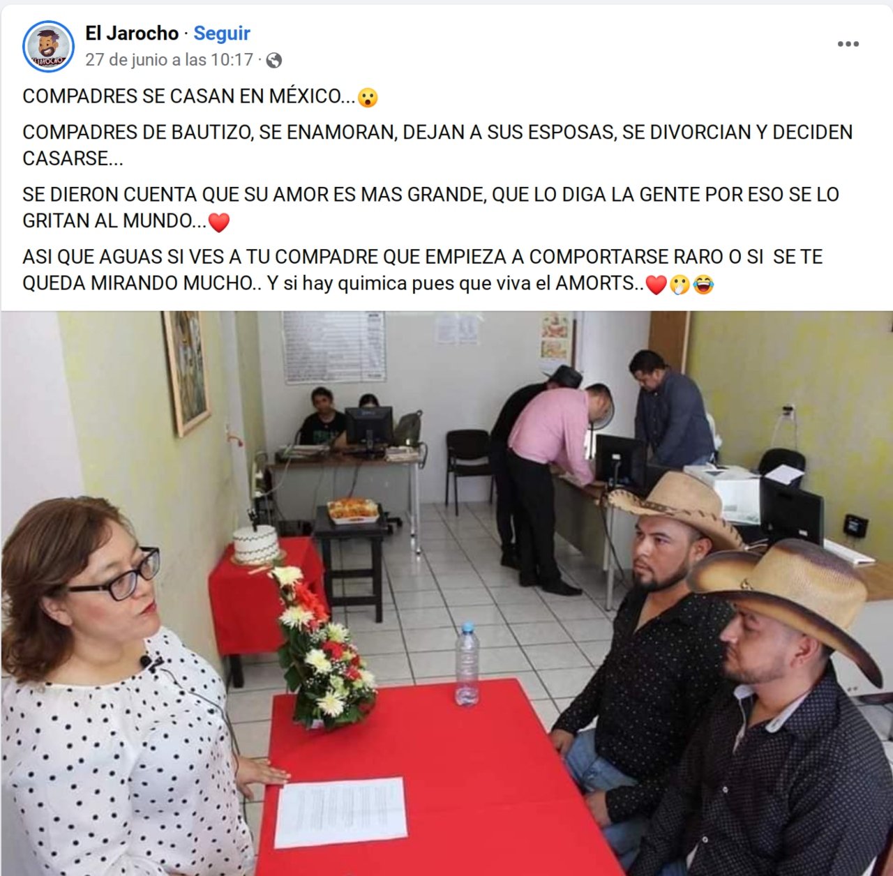 Compadres casandose amor viva