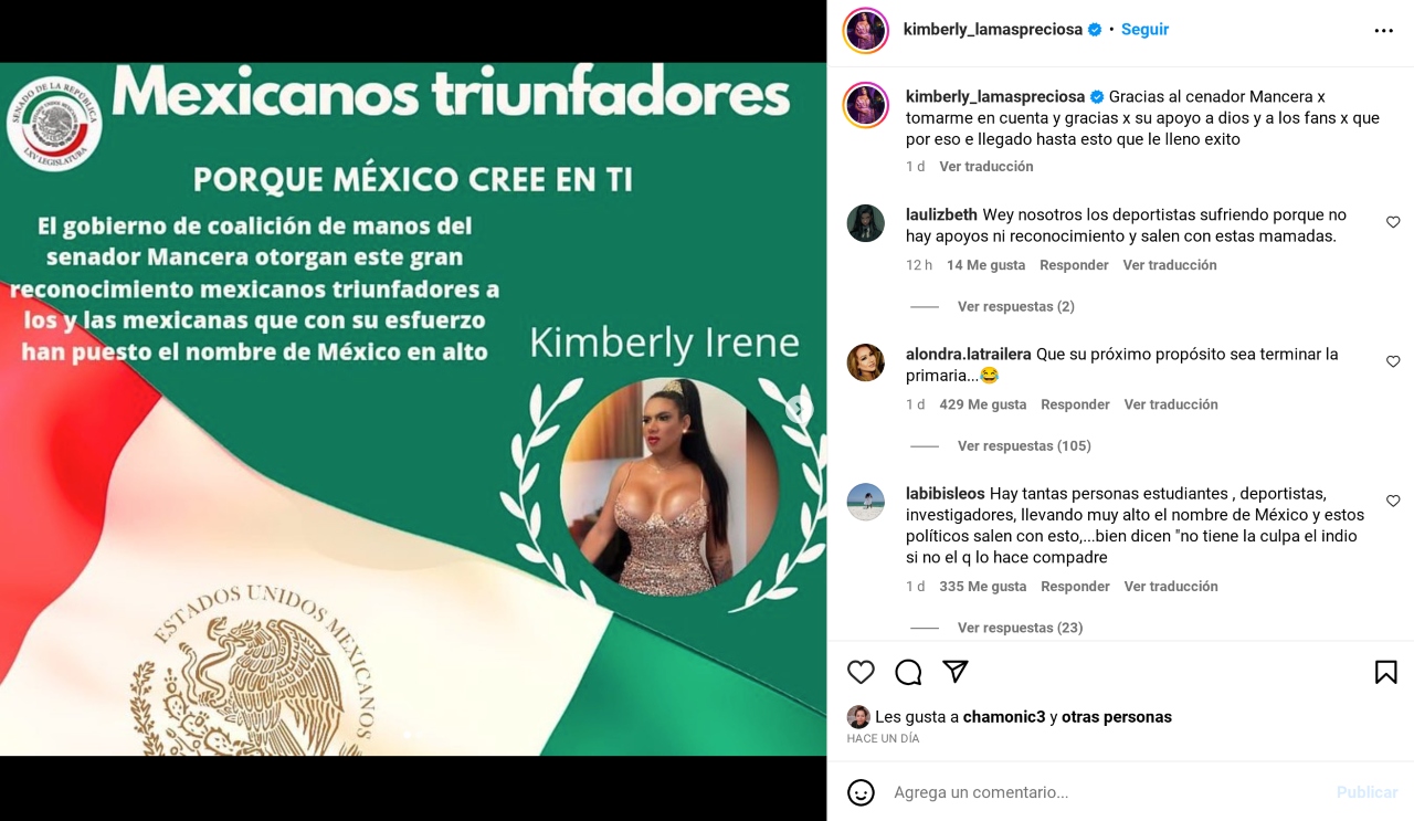 Kimberly reconocimiento Mancera