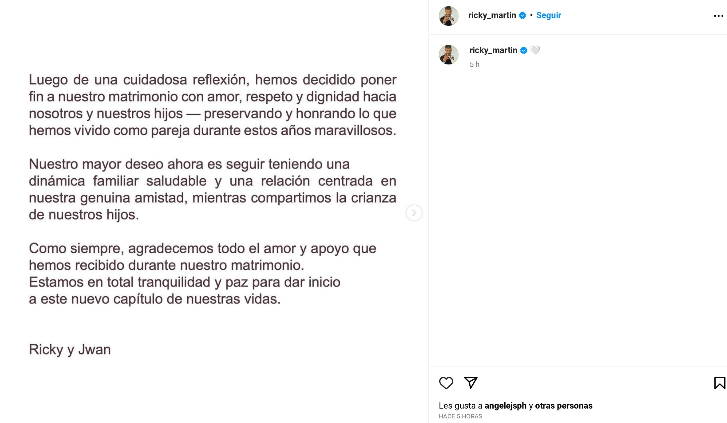 Ricky Martin separación Jwan Yosef