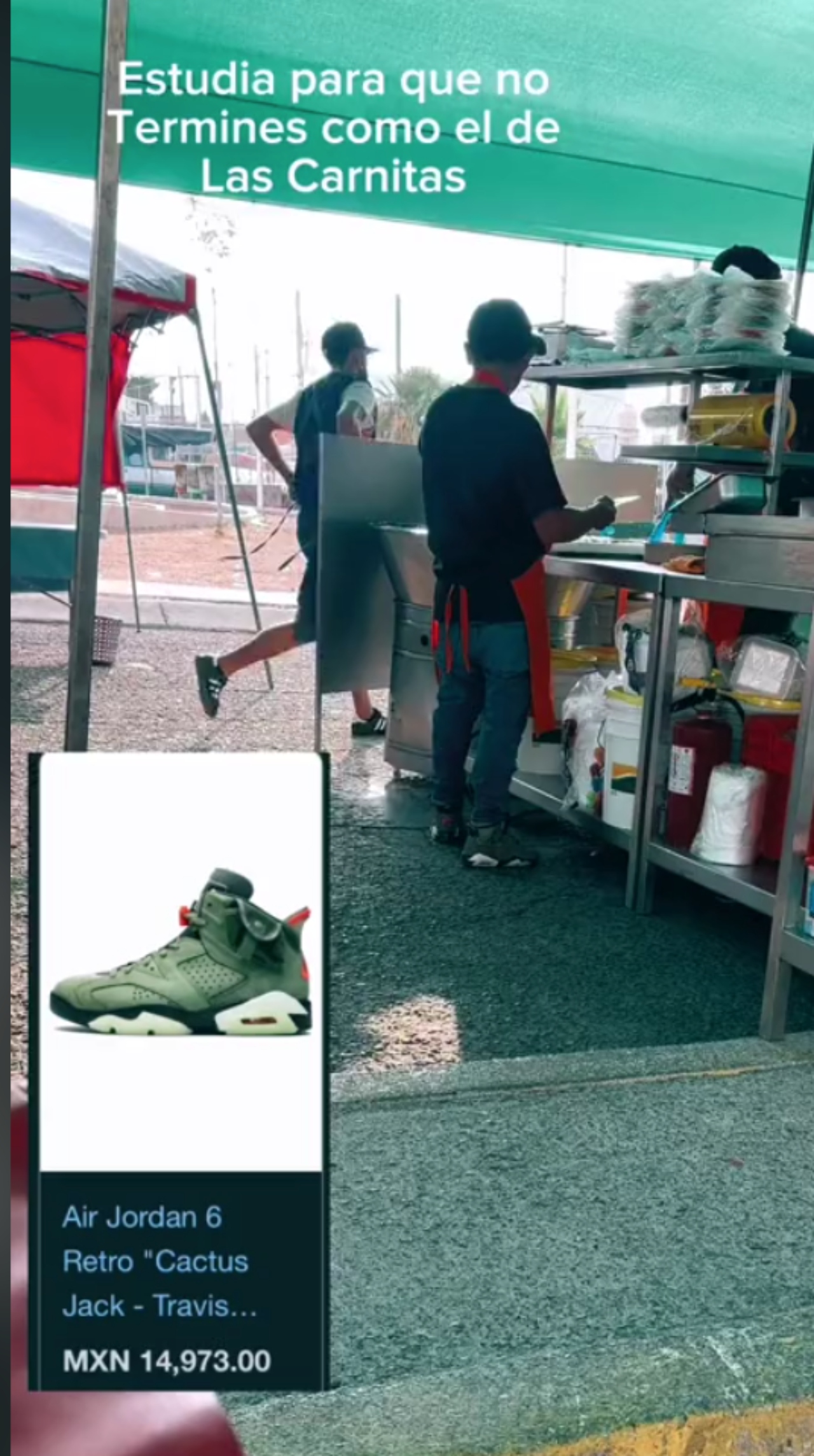 Vendedor de carnitas tenis