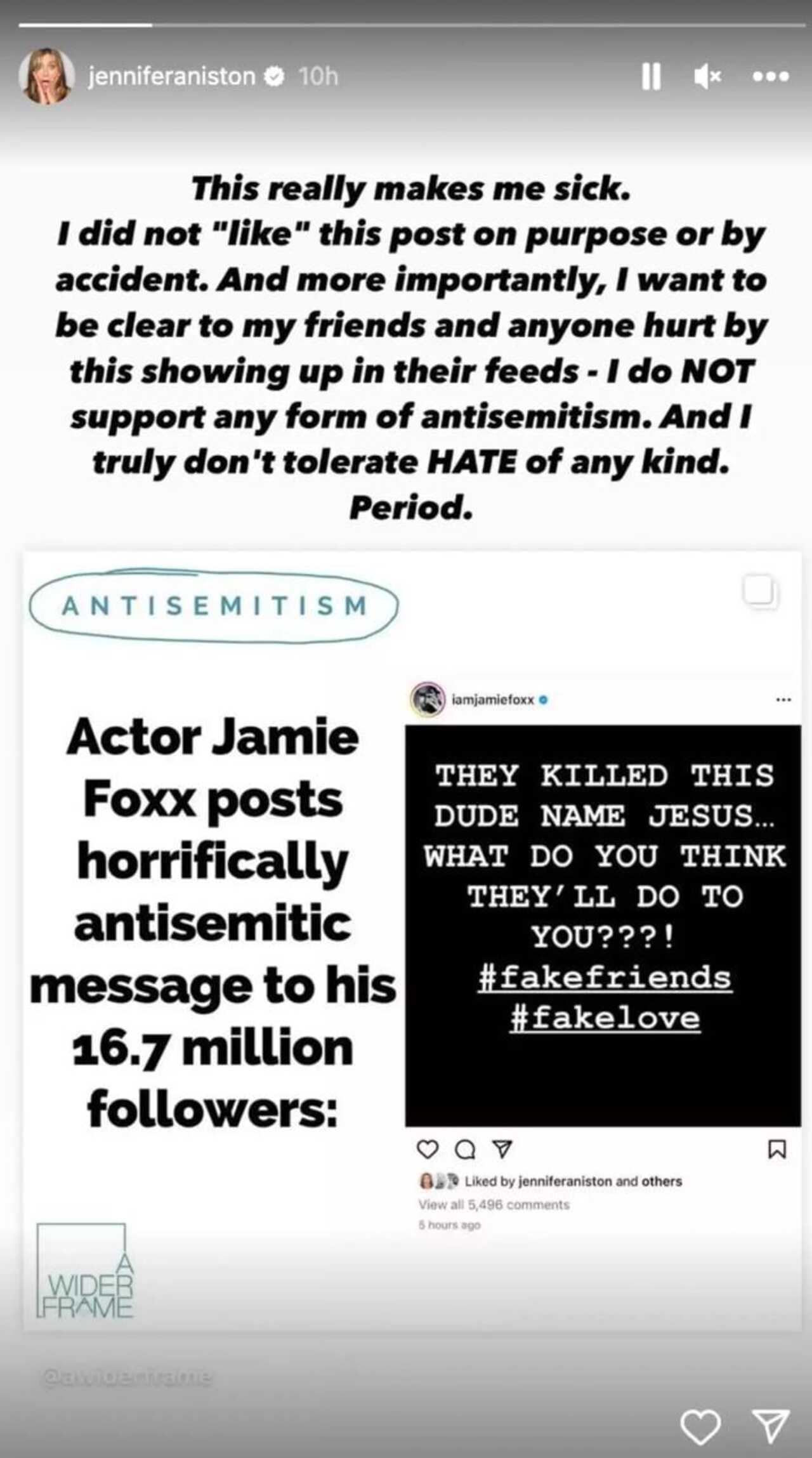 Señalan a Jamie Foxx de 'antisemita' y Jennifer Aniston sale embarrada