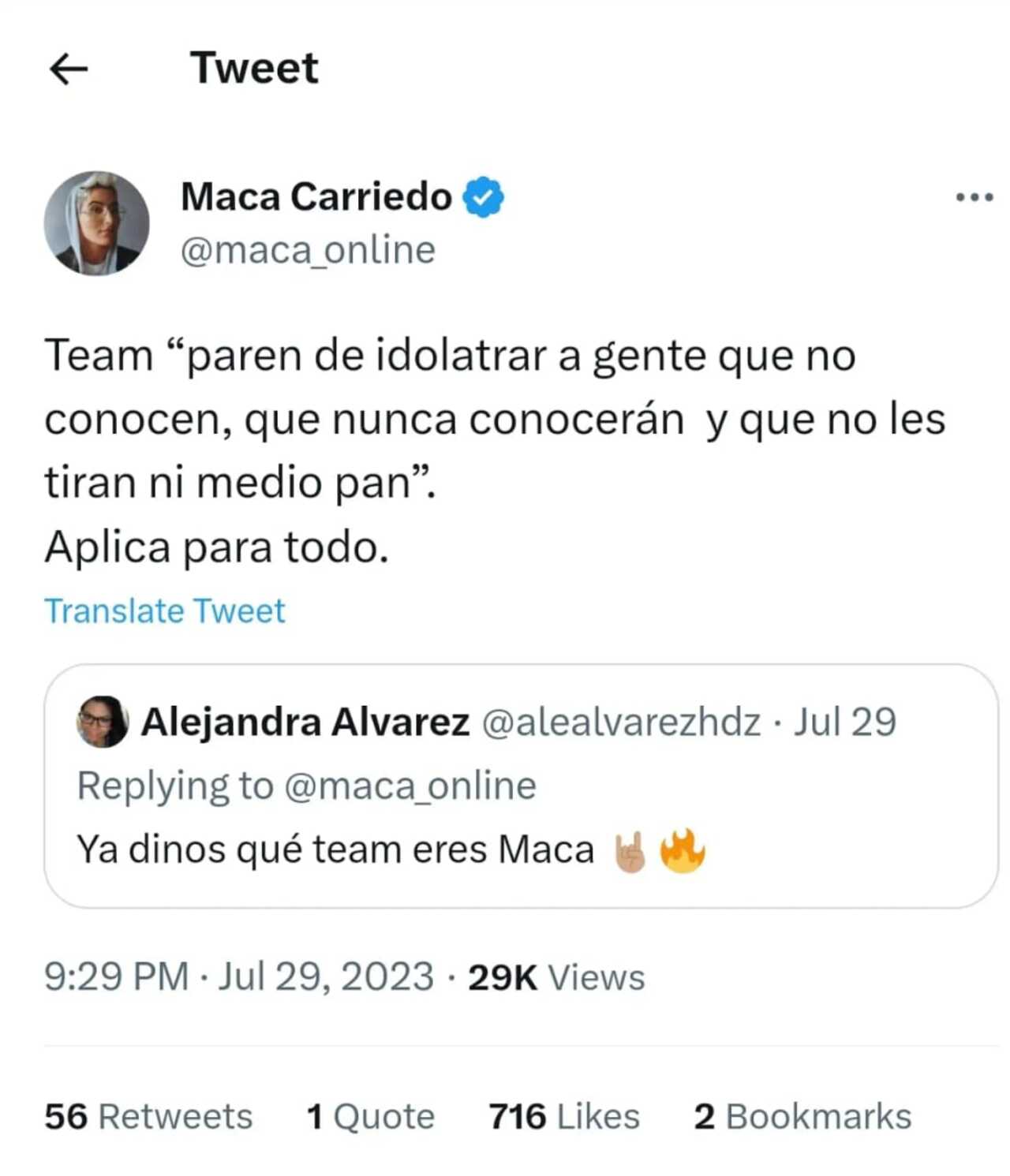 Maca Carriedo crítica a personas que se pelean por La Casa de los Famosos: "paren de idolatrar a gente que no conocen"